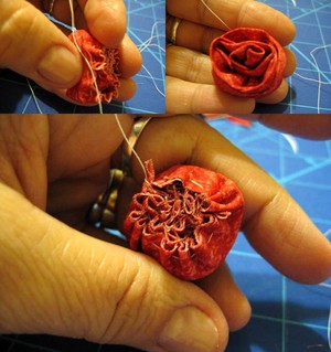 Cách làm hoa hồng vải đơn giản mà đẹp 6