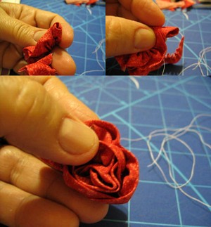 Cách làm hoa hồng vải đơn giản mà đẹp 5