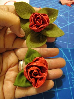 Cách làm hoa hồng vải đơn giản mà đẹp 7