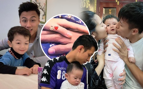 Giải nghỉ vì Covid-19, hội ông bố bỉm sữa tuyển Việt Nam ở nhà chăm con cực khéo