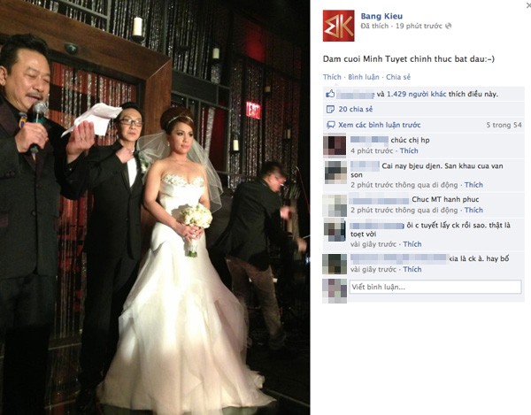Bằng Kiều "khoe" ảnh cưới Minh Tuyết 1