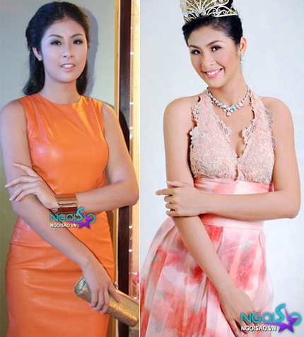 Hoa hậu Ngọc H&acirc;n "mũm mĩm" trong những bộ v&aacute;y lộng lẫy 1