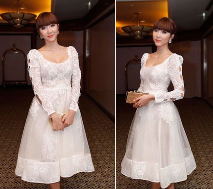 Mỹ nhân Việt diện váy trắng xinh như công chúa 7