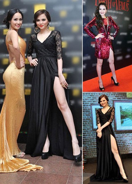 Sao Việt v&eacute;n v&aacute;y khoe ch&acirc;n kiểu Angelina 6
