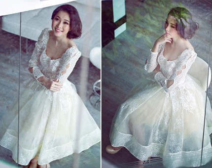 Mỹ nhân Việt diện váy trắng xinh như công chúa 4
