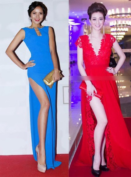 Sao Việt v&eacute;n v&aacute;y khoe ch&acirc;n kiểu Angelina 10