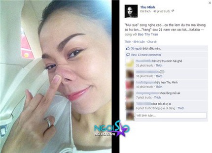 Thu Minh th&acirc;m th&uacute;y phản ph&aacute;o tin đồn sửa mũi 1