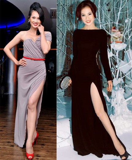 Sao Việt v&eacute;n v&aacute;y khoe ch&acirc;n kiểu Angelina 4