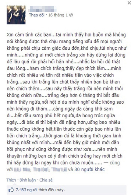Chàng trai gặp thảm họa vì tiêm thuốc tẩy trắng da 3