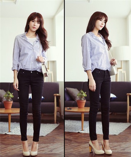 Biến tấu mới lạ với sơ mi kẻ sọc cho n&agrave;ng c&ocirc;ng sở 4